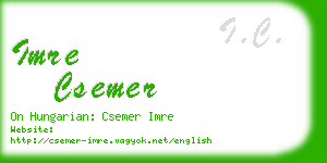 imre csemer business card